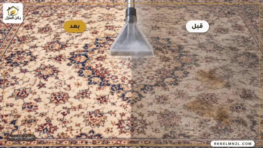 غسيل سجاد بالبخار في مكة قبل وبعد