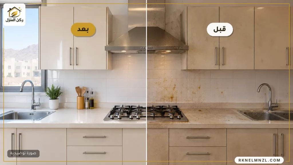 تنظيف مطبخ قبل وبعد في مكة