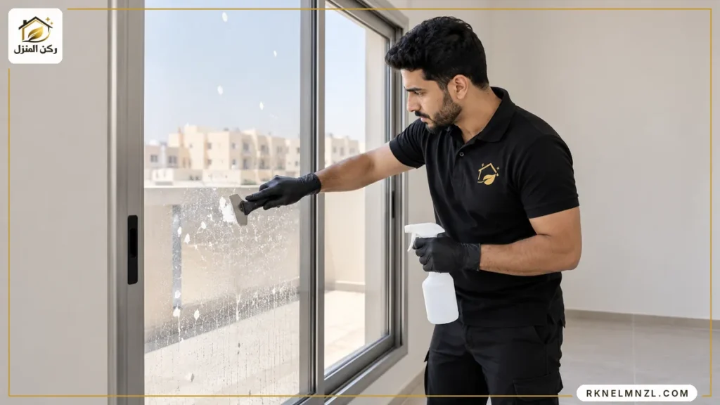 إزالة الدهان عن زجاج الشبابيك بعد التشطيب